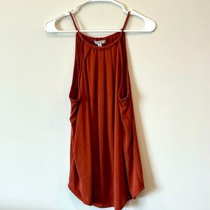 Rust Orange High Neck Tank Top
